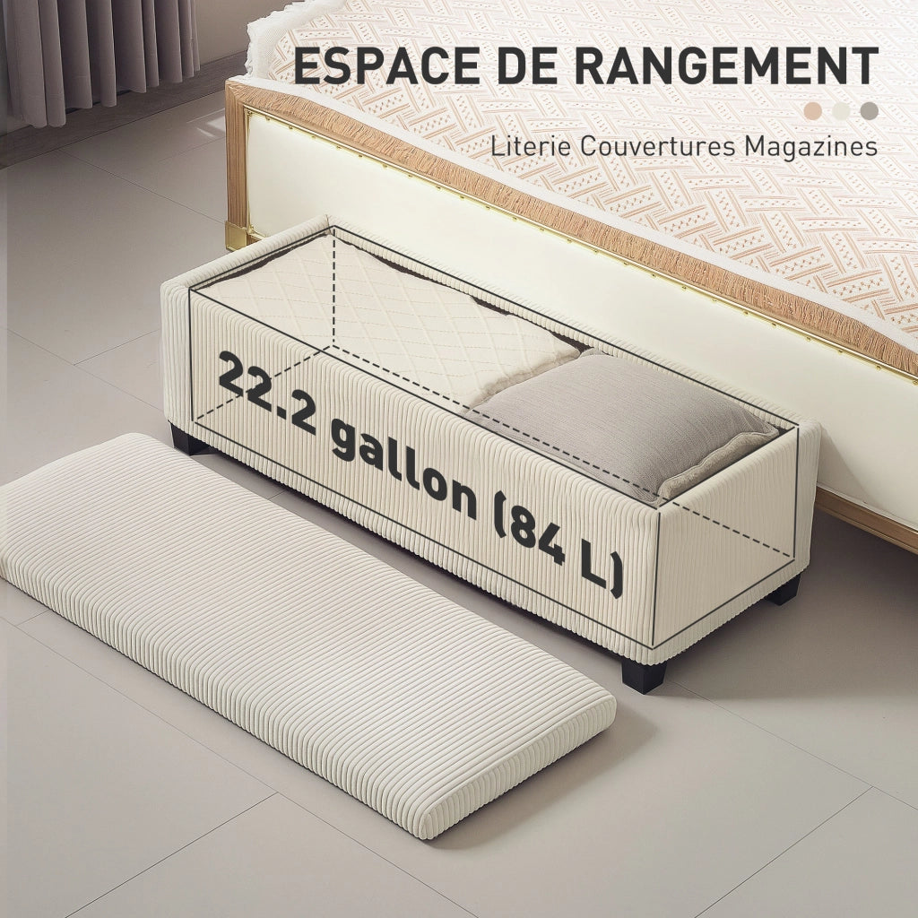 Pouf contenitore in velluto ¨C Minimal ¨C 112x42x40 cm beige