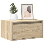 Comodino a Parete con luci LED Rovere Sonoma 860215