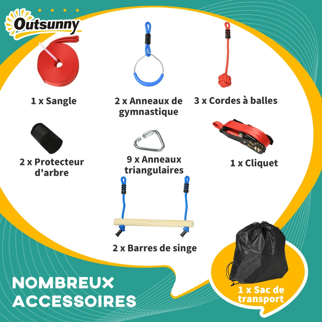 Set Percorso Ninja per Bambini ¨C zephmum ¨C Blu Nero Rosso con 30 Accessori