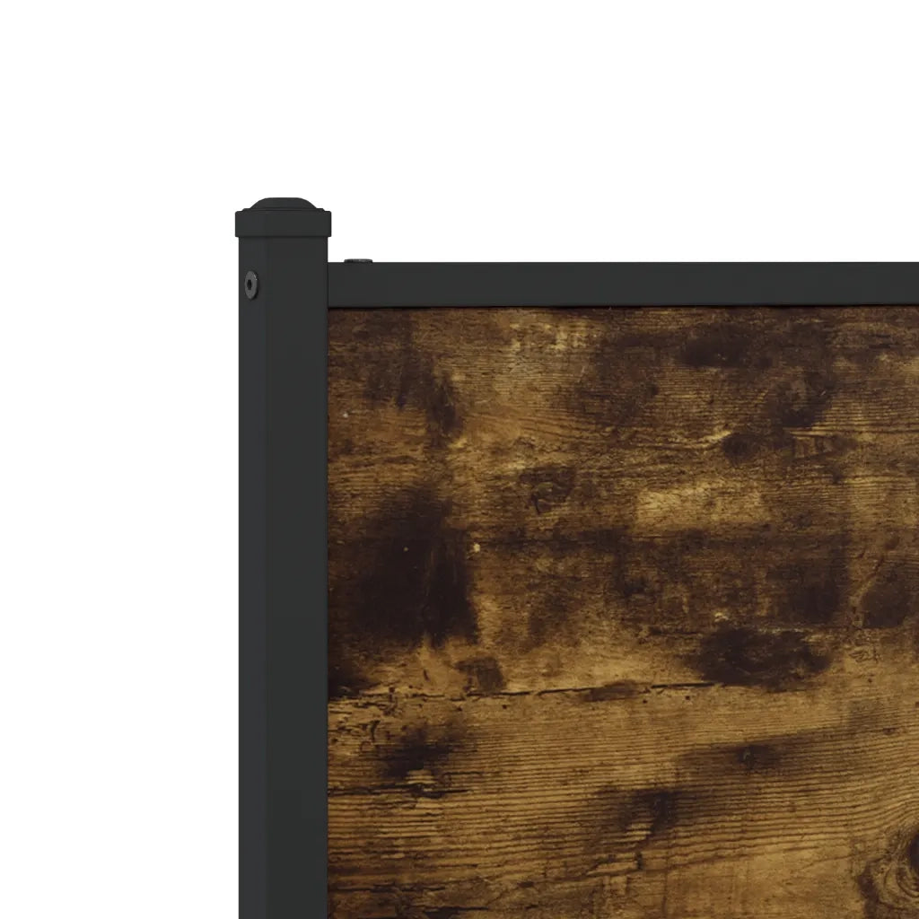 Letto singolo | Letto per adulti | Giroletto senza Materaso in Metallo Rovere Fumo 100x190 cm