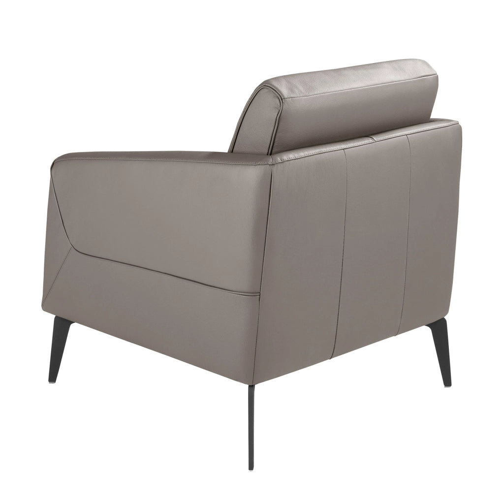 Poltrona in pelle grigio scuro