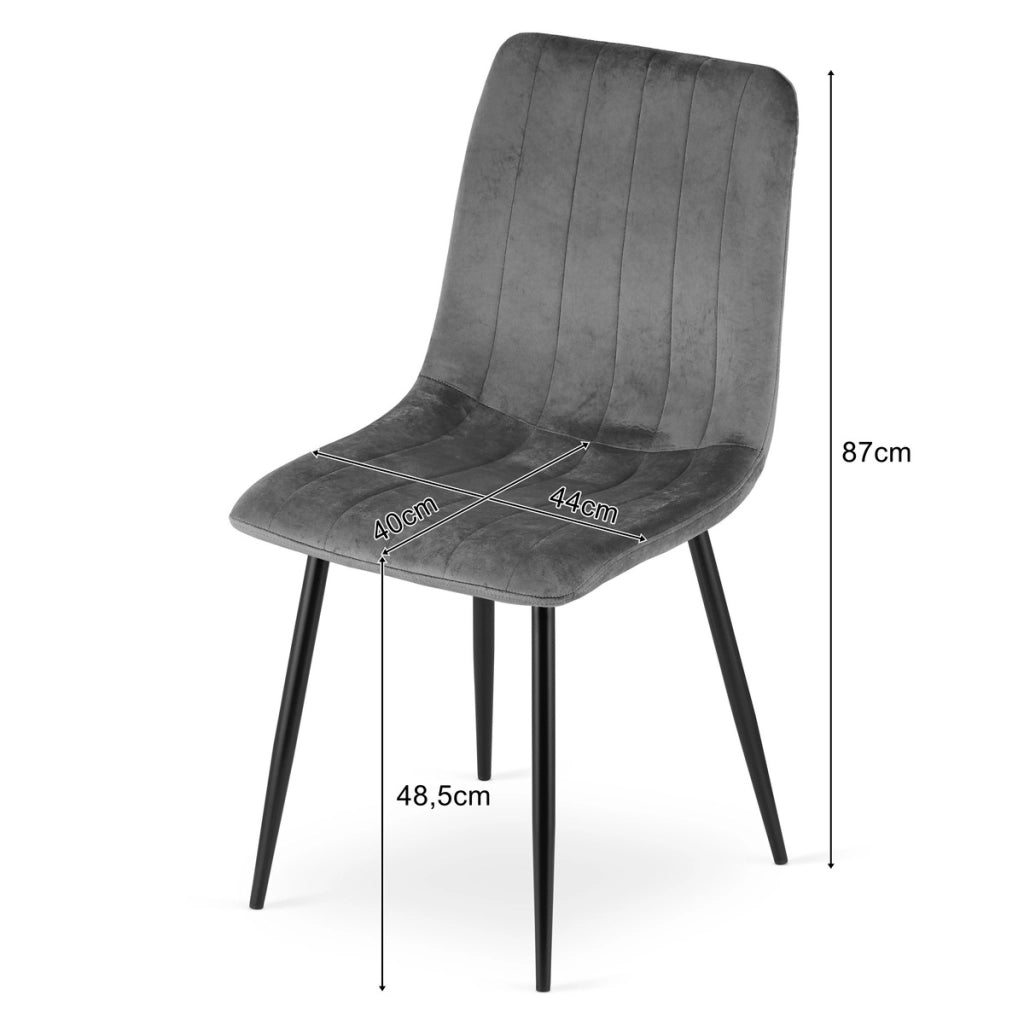 Sedia Lava in velluto marrone con gambe in metallo nero
