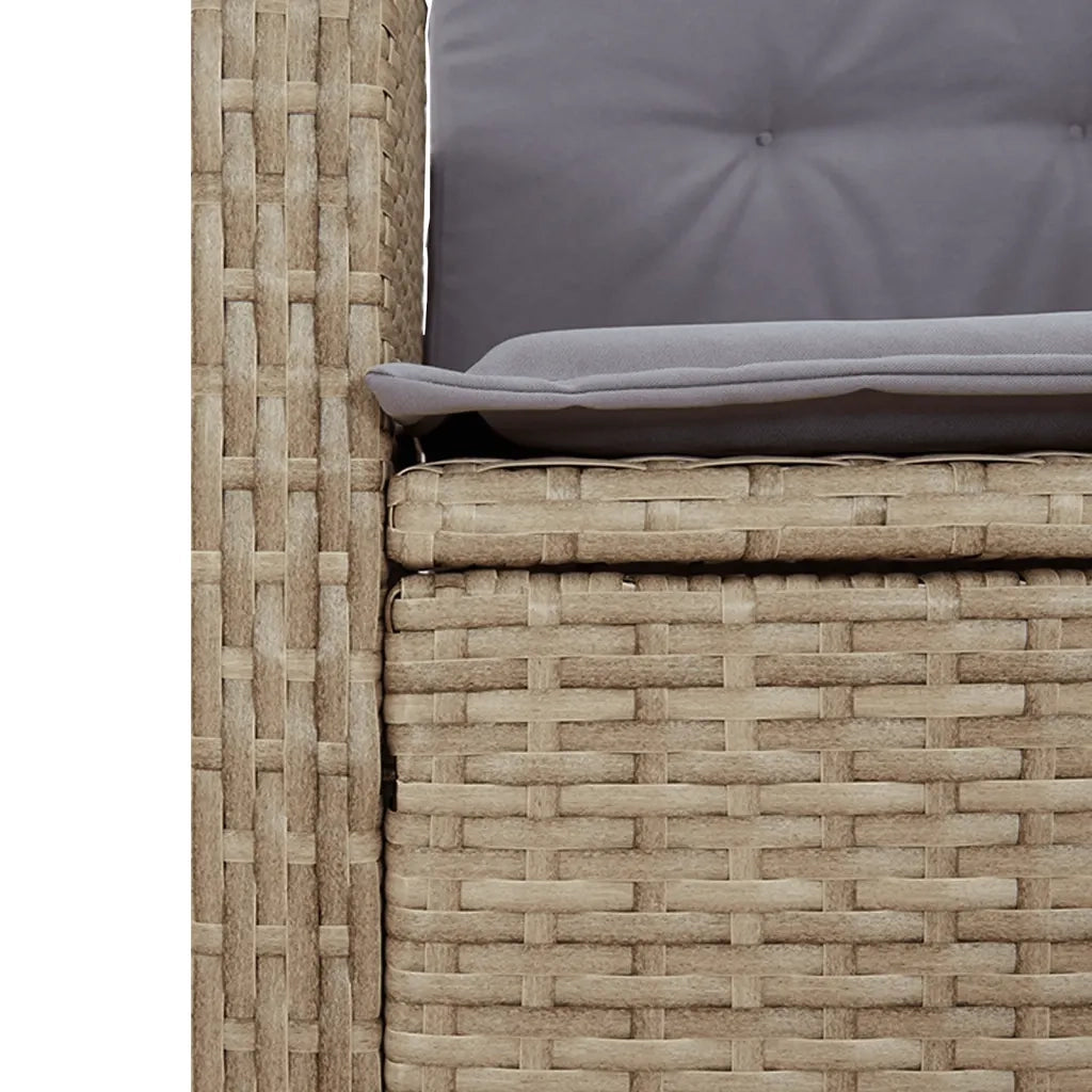 Set Pranzo da Giardino 7 pz con Cuscini Beige Misto Polyrattan 3212838