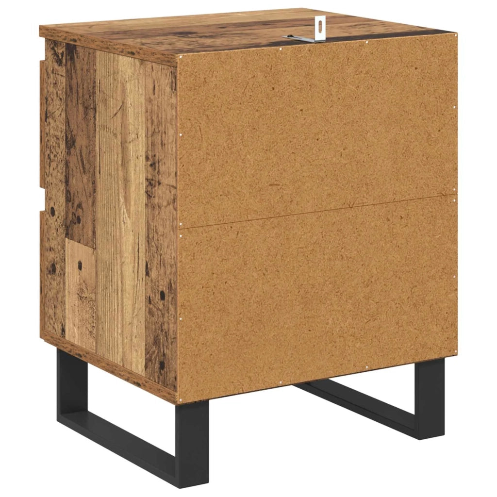Set di 2 Comodini | Armadio da Notte | Mobiletto da notte Legno vecchio 40 x 35 x 50 cm