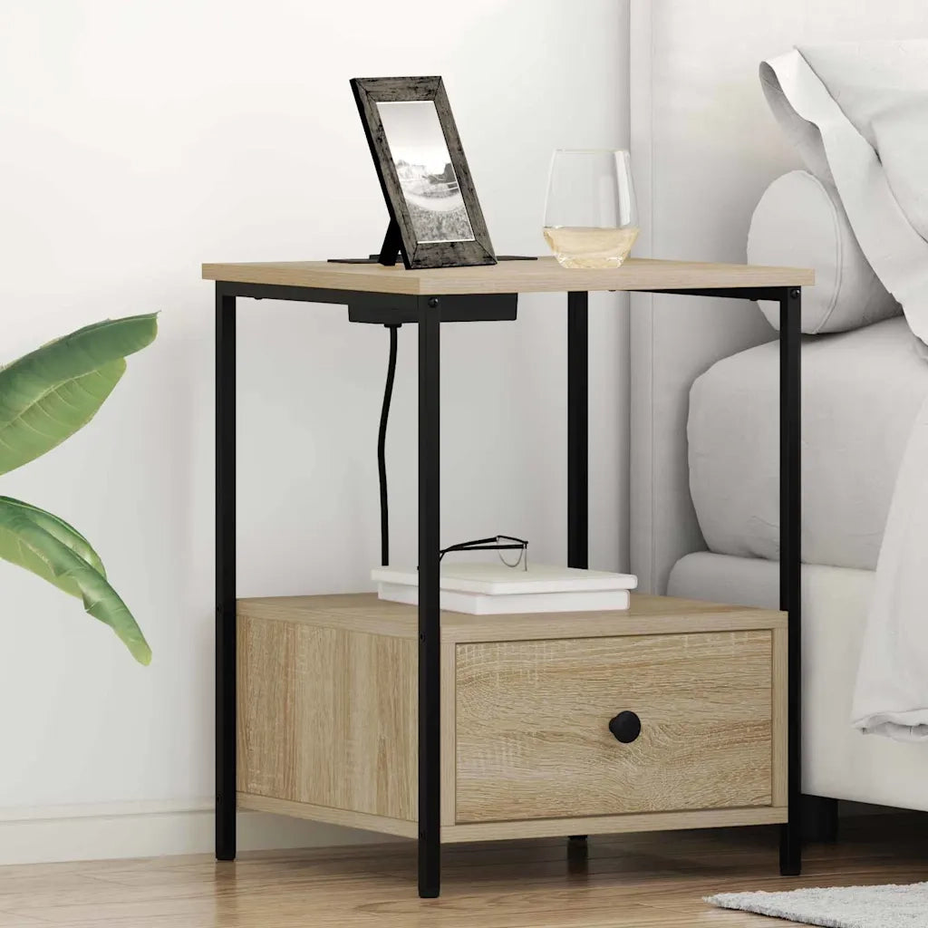 Comodino | Armadio da Notte | Mobiletto da notte con cassetto Rovere Sonoma 42 x 41 x 56 cm