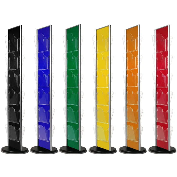 Espositore Chrome 6 tasche MONOFACCIALE 1/3 di A4 vari colori - nero