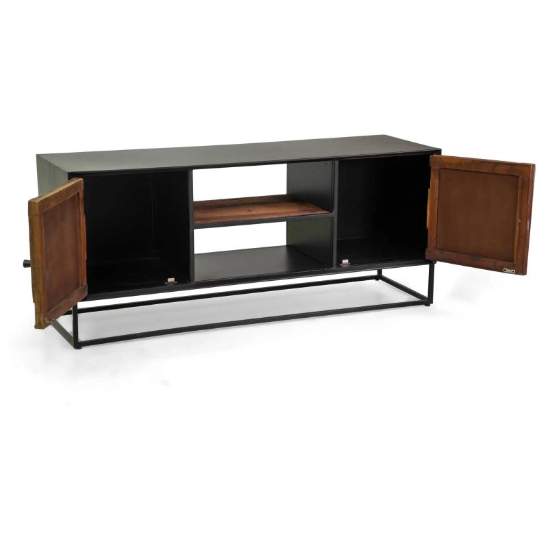 Mobile Legno Jaipur Naturale Top Nero Cm 130x40h55