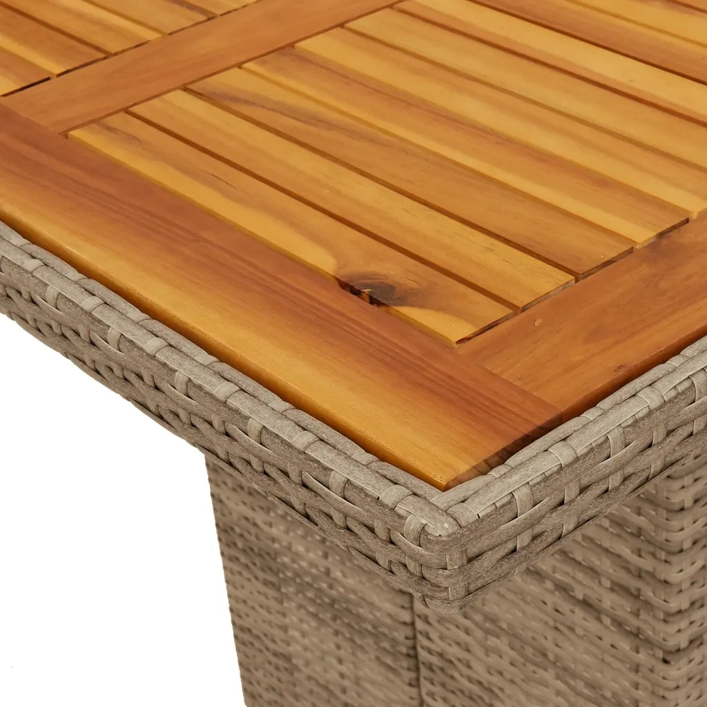 Set da Pranzo da Giardino 9 pz con Cuscini Beige in Polyrattan 3213146