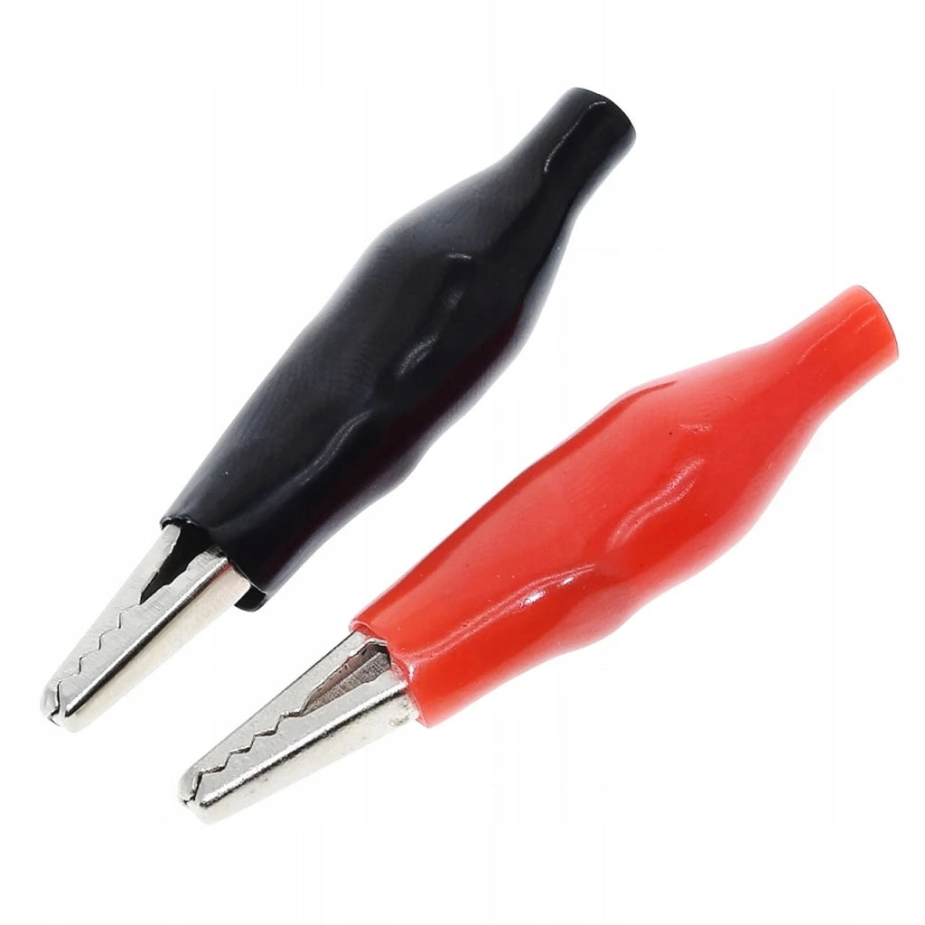 Coccodrilli Isolati 5A Rosfix Set 2 Pezzi – Nero e Rosso | Alta Qualità, Sicurezza | Progetti Elettronici, Test Circuiti