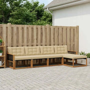 Set di divani da esterno con cuscino 5 pcs Naturale e Beige 3381361