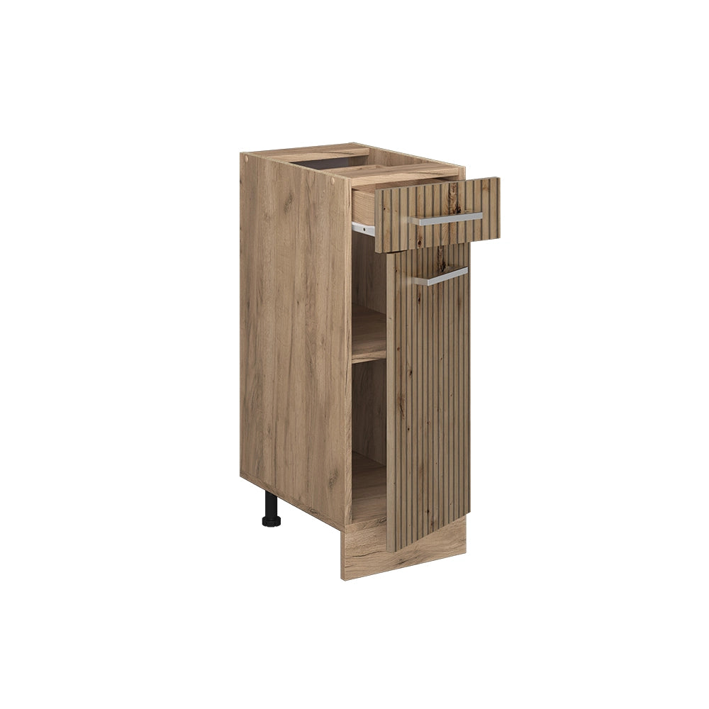 Vicco Mobiletto base per cucina Rovere artigianale 30 cm , PL Antracite