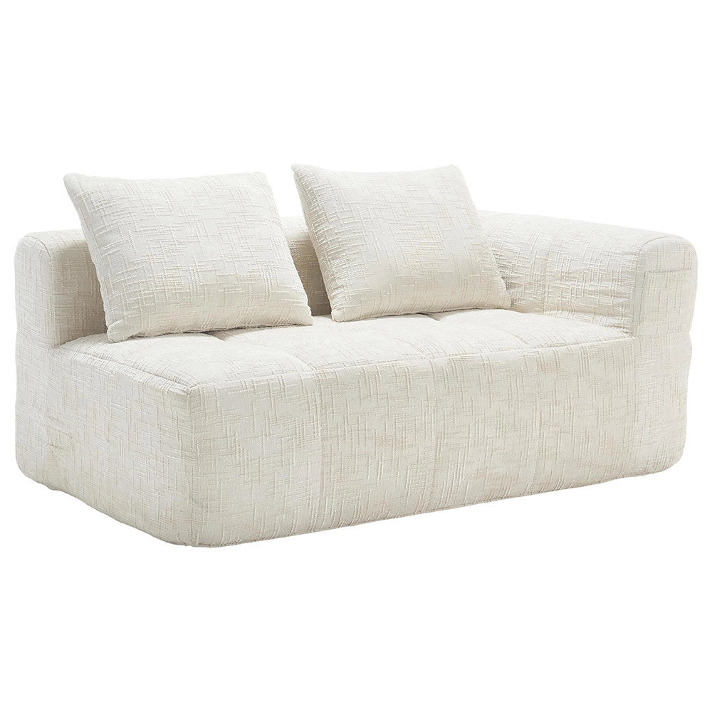 Divano 2 posti - Xylo - pronto uso con cuscino e tasche laterali, beige
