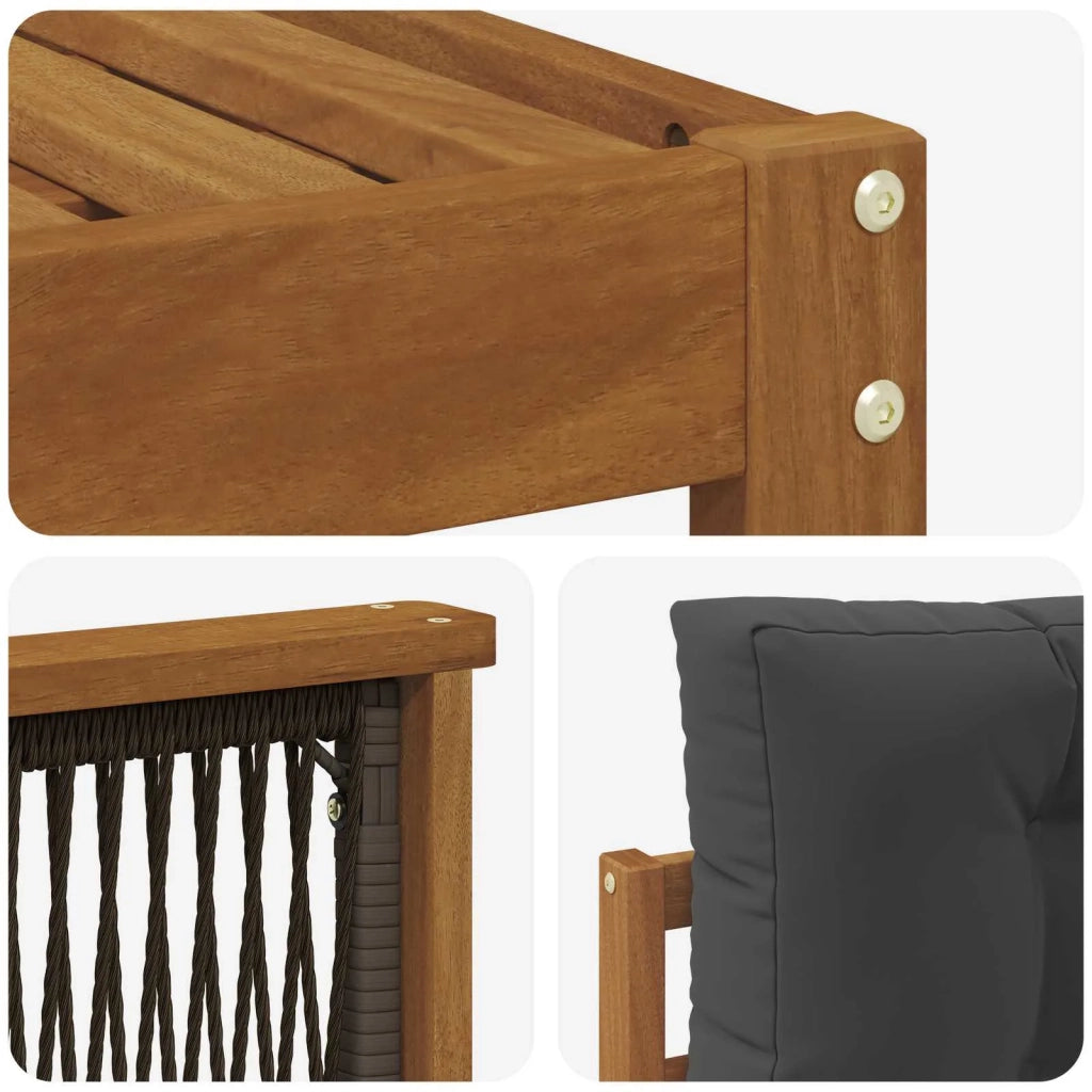 Set di divani da esterno con cuscino 8 pcs Naturale e Antracite 3383655