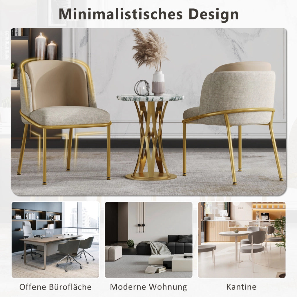 SEDIA da pranzo moderna Set da 4 pezzi Beige e Khaki con gambe inclinate