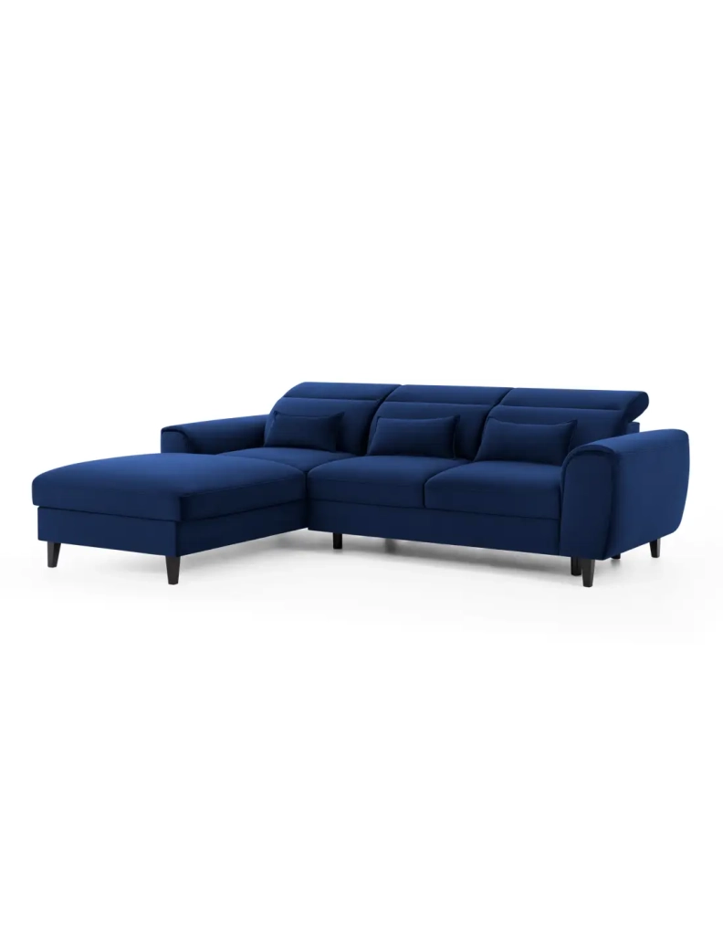 Divano ad angolo convertibile blu navy angolo sinistro 4 posti FABLE