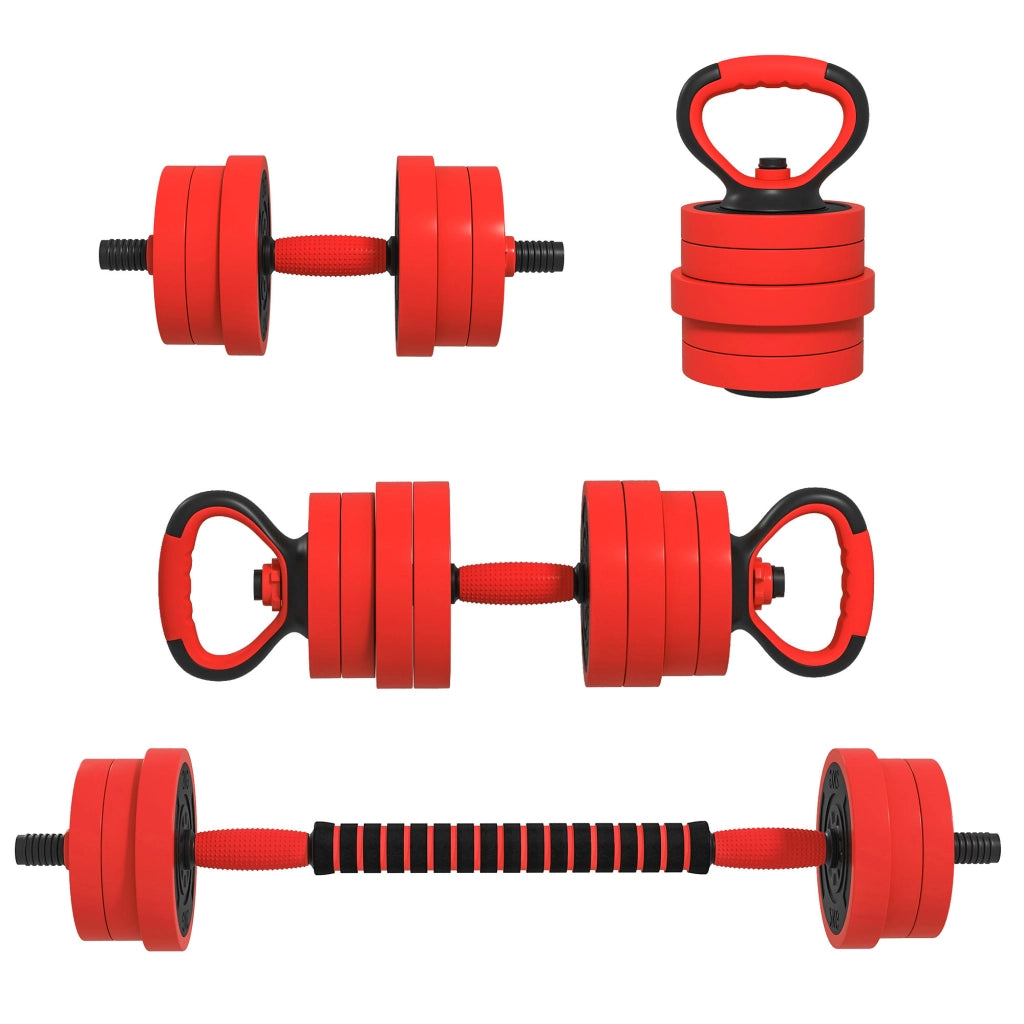 Set Pesi da Palestra 4 in 1 ¨C Minimal ¨C 20 kg, Rosso