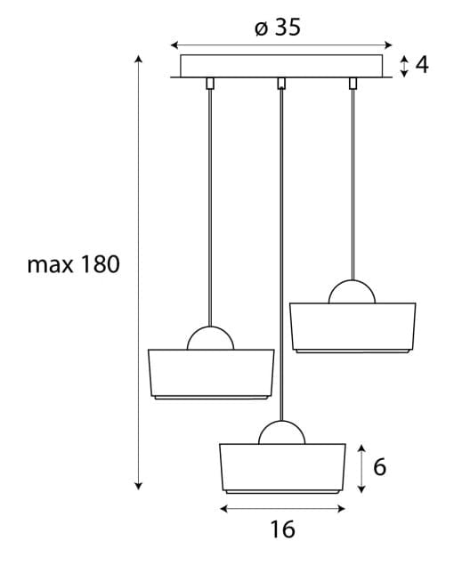 Lampada a sospensione Maxlight Lipari LED 22W 3 luci