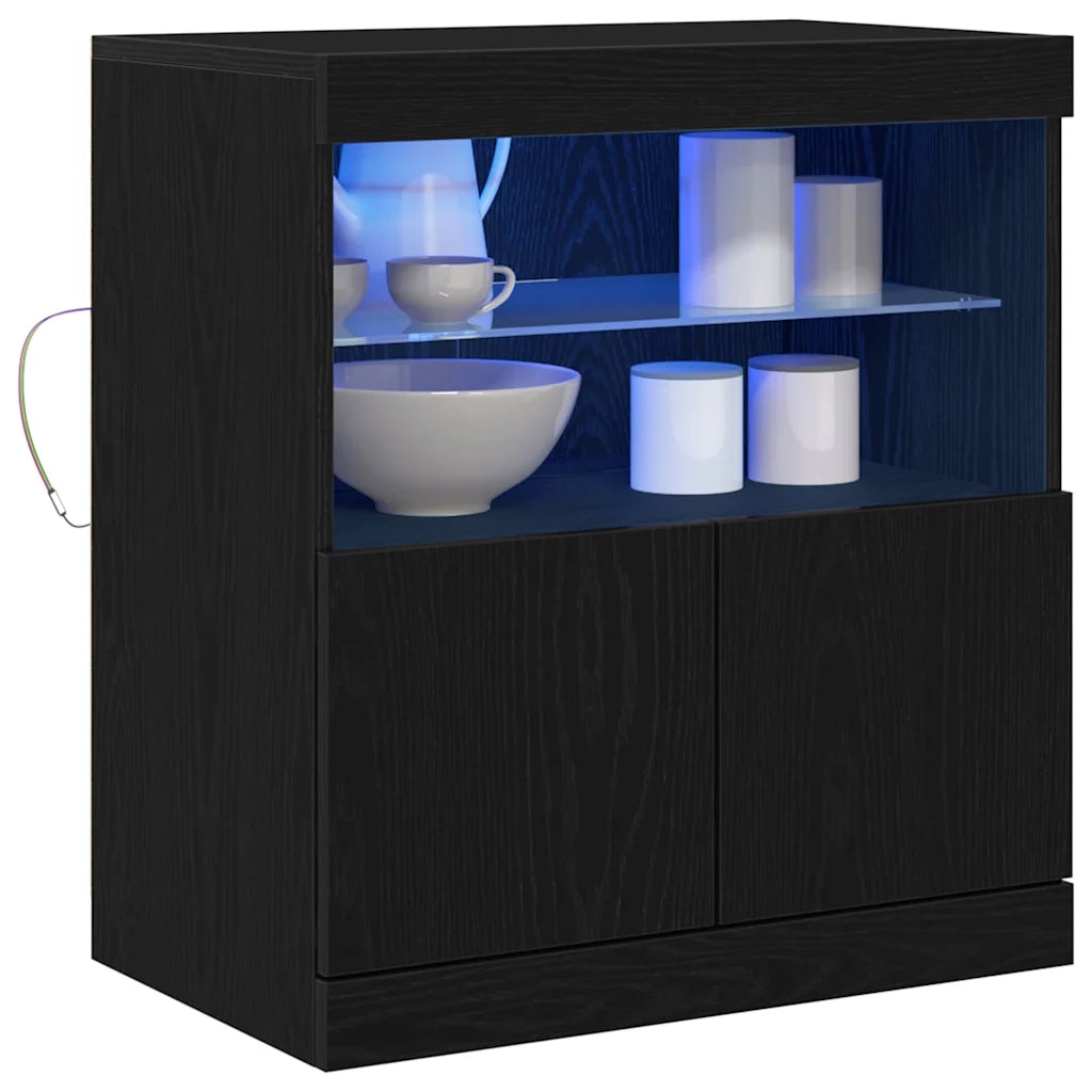 Madia LED Nero 60,5 x 37 x 67 cm Legno multistrato 863029