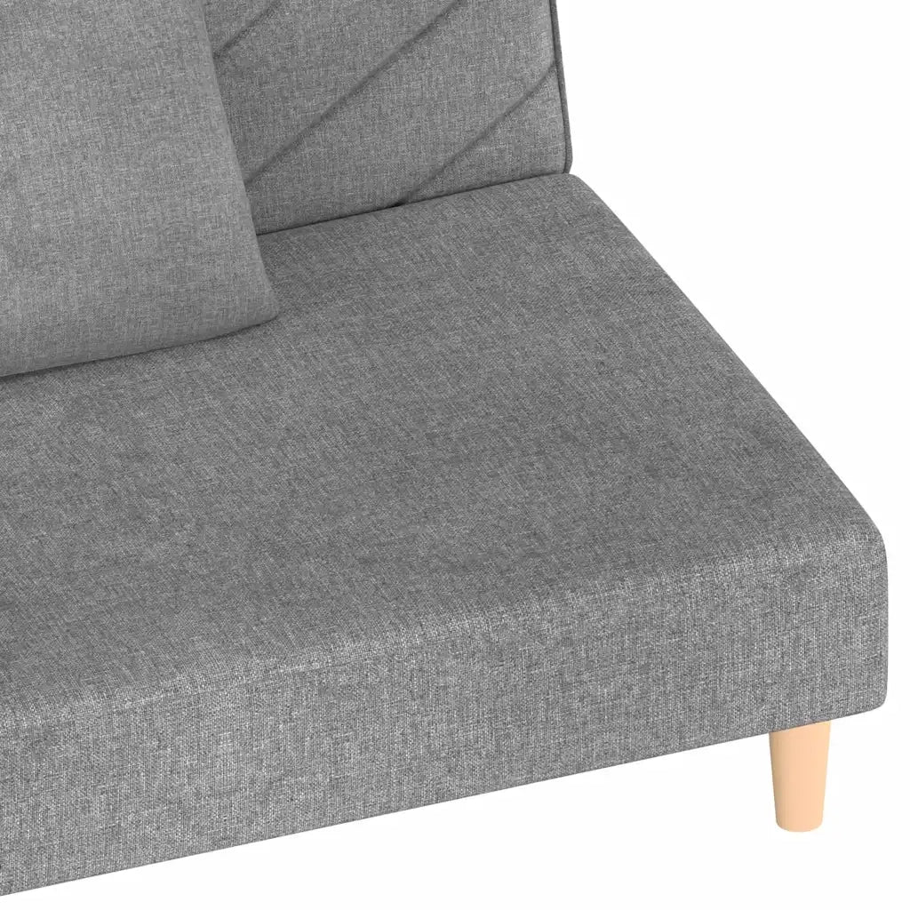 Divano letto | Sof¨¤ letto | Letto singolo a 2 Posti con 2 Cuscini Grigio Chiaro in Tessuto