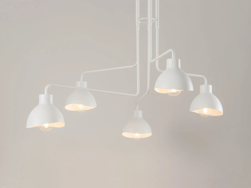 Plafoniera moderna 5 luci bianca Holi Sigma E27 orientabile