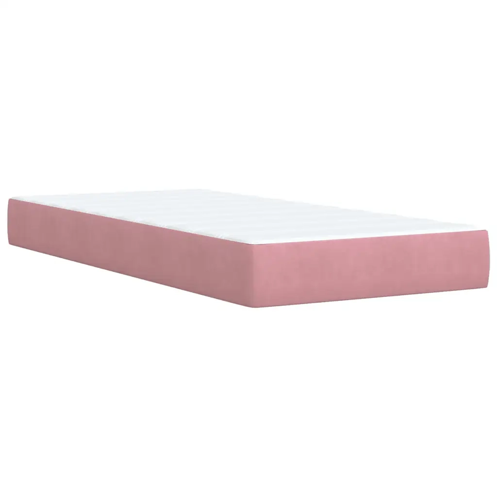 Giroletto a Molle con Materasso Rosa 100x200 cm in Velluto 3292273