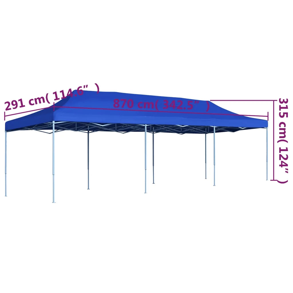 Gazebo | Pergolato Pieghevole Pop-Up 3x9 m Blu