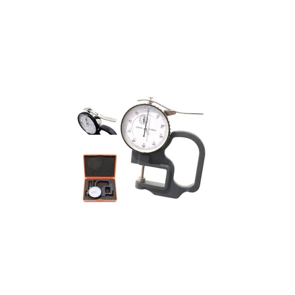 Trade Shop - Micrometro Spessimetro A Leva Con Quadrante Analogico A Lancetta 0-10 X 30 Mm -