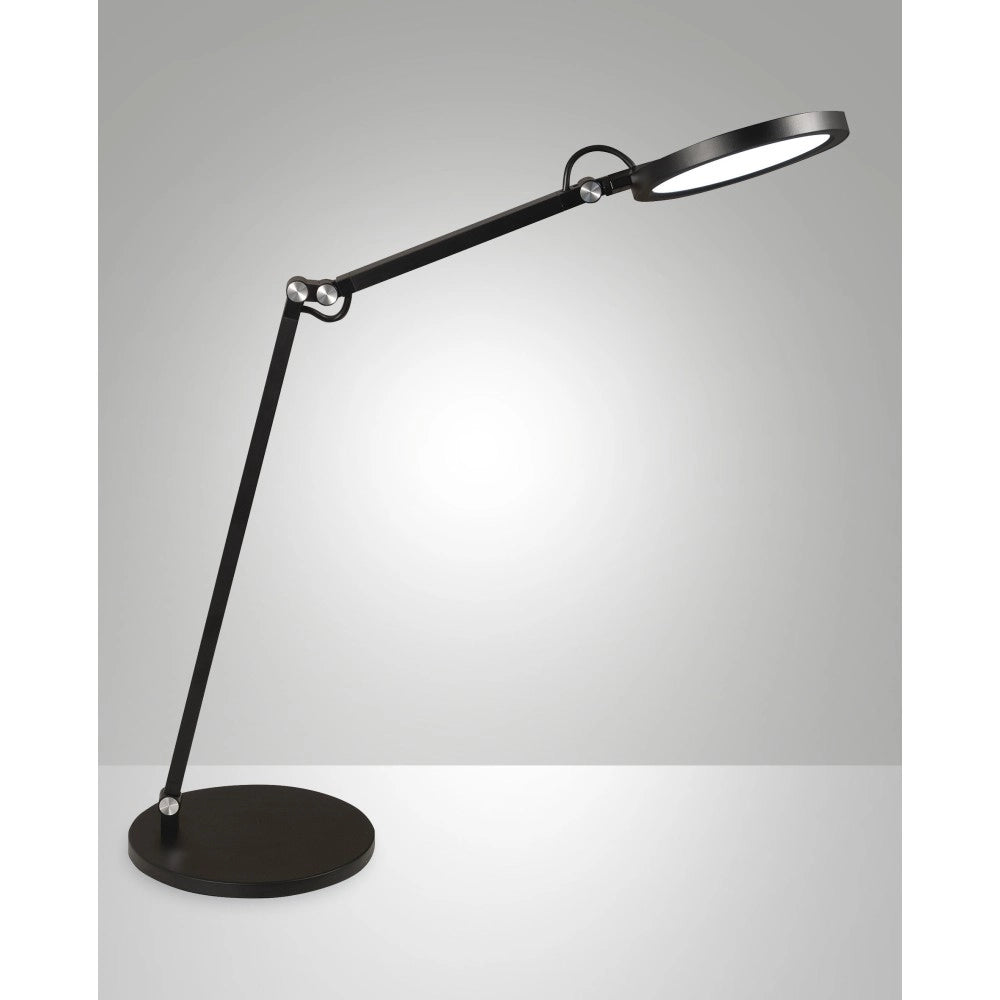 Regina - Lampada da tavolo orientabile nera Fabas Luce - LED Touch integrato 9W dimmerabile CCT (3000K 4000K 5000K 6000K)