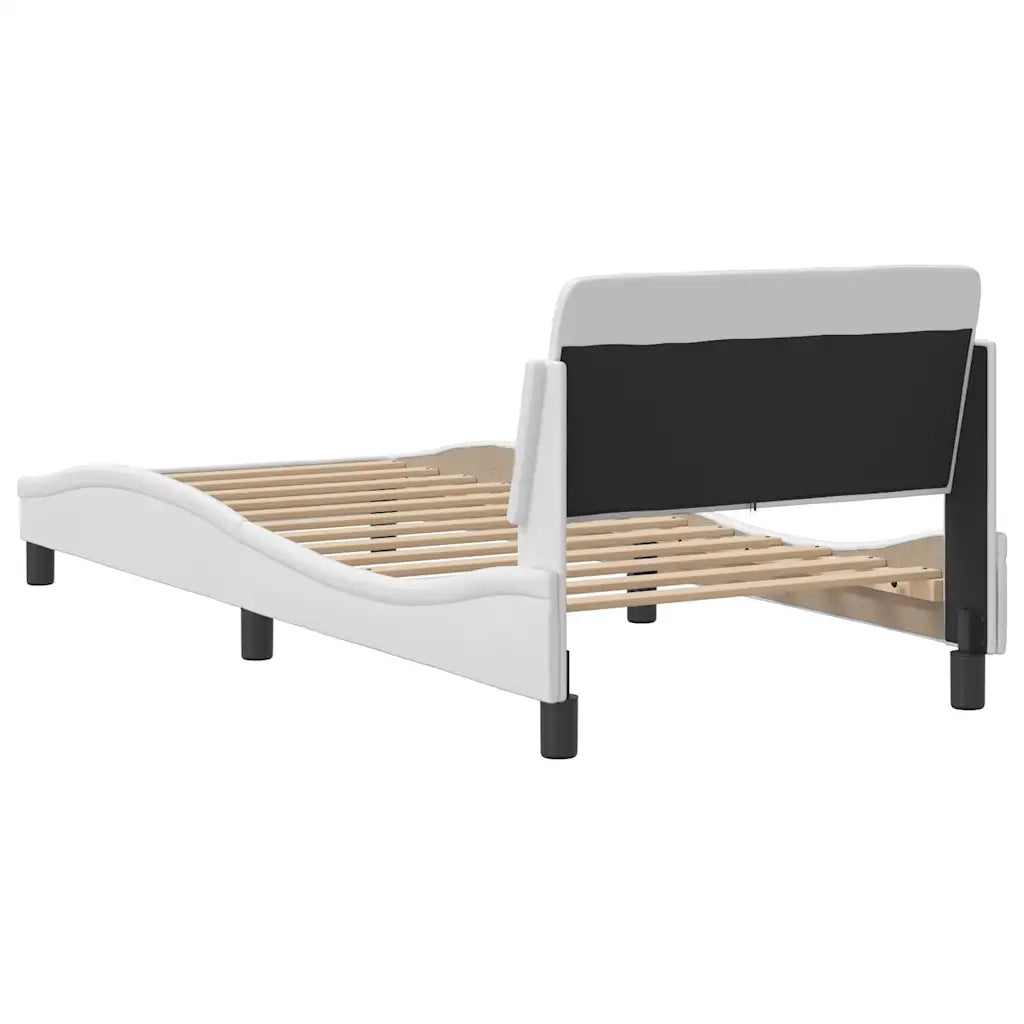Giroletto-Struttura Letto Dover Bianco 90x200 cm in Similpelle