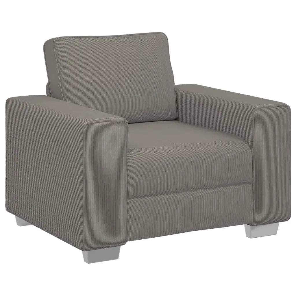 Divano Sedia-Poltrona-Sofa Relax Grigio Chiaro 60 cm Tessuto di Velluto a Coste