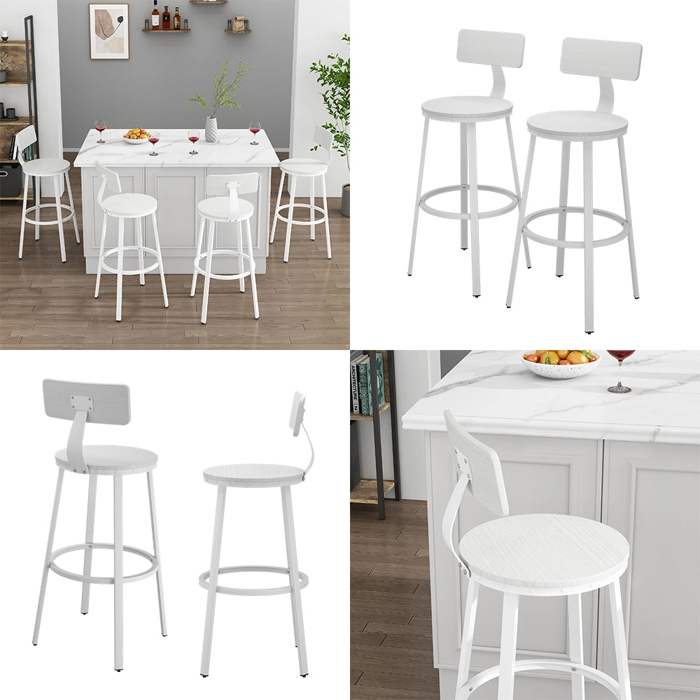 Vicco Sgabelli da bar Bianco 34 x 102 cm Set di 2