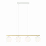 Lampadario Emibig Allora 4 luci E14 bianco oro in vetro