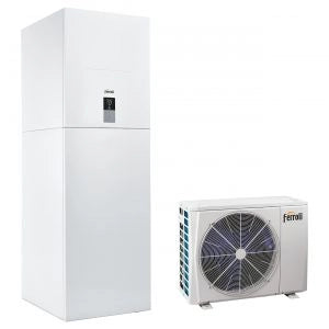 Pompa Di Calore Splittata Reversibile Aria-Acqua Inverter Ferroli OMNIA ST 3.2 16 Sistema con Integrazione Elettrica R-32 Monofase con Comando Incluso