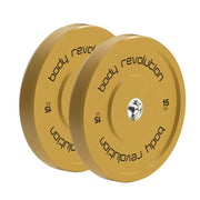 Dischi 15 kg gialli IWF, 45 cm, coppia