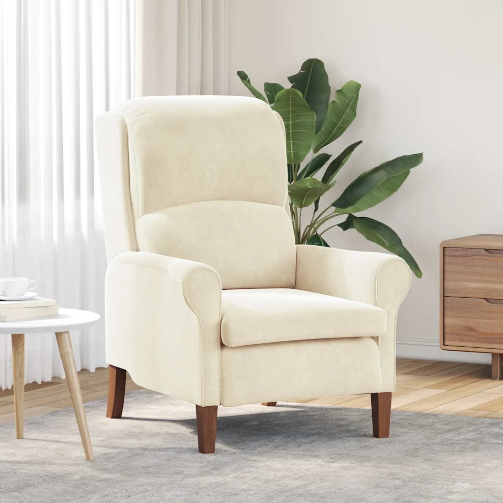 Poltrona | Sedia Relax Crema Velluto