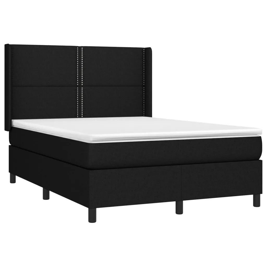 Giroletto a Molle con Materasso Nero 140x190 cm in Tessuto 3131347