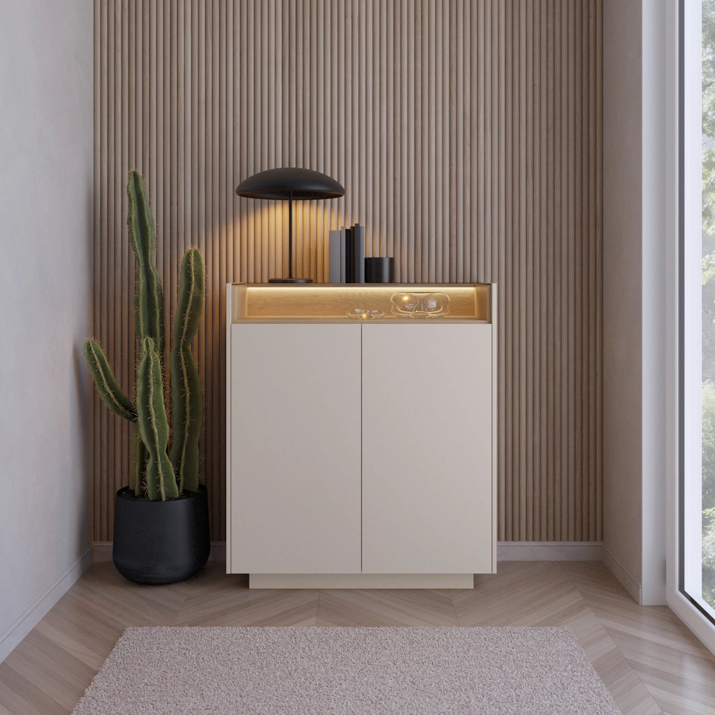 Madia Halane, Credenza 4 Ripiani, 103x40x119h cm Beige