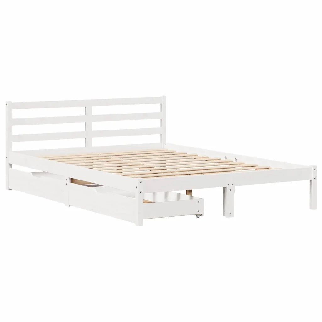 Letto senza Materasso-Struttura Letto Bianco 120x190 cm Legno Massello di Pino 336329