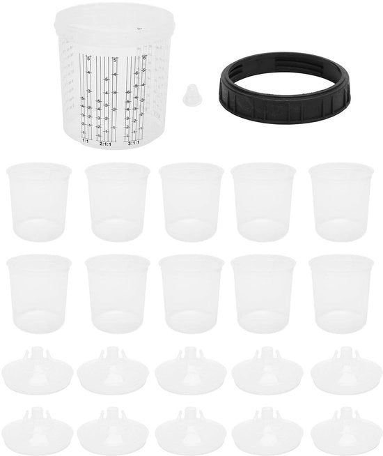Kit di miscela per vernice a mano 0-600ml - Sistema di verniciatura portatile - Adatto per vernici auto - Materiale ABS premium - Evita perdite e fuoriuscite di vernice - Bicchiere per miscela di vernice