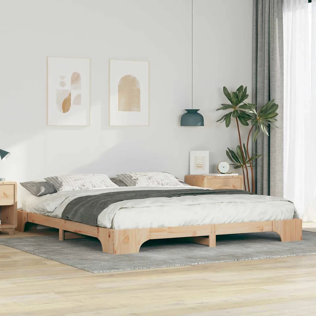 Struttura del letto Marrone 200 x 210 cm Pino massello