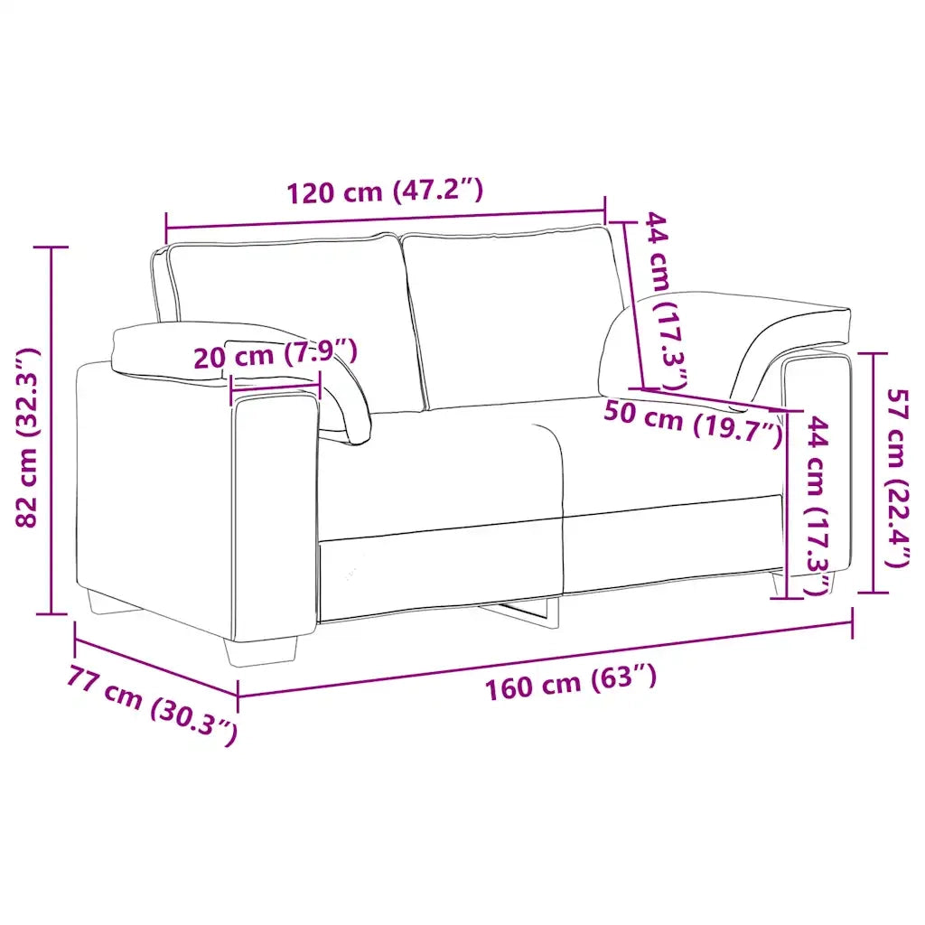 Divano Divanetto Crema 160x77x82 cm in Velluto 4105265