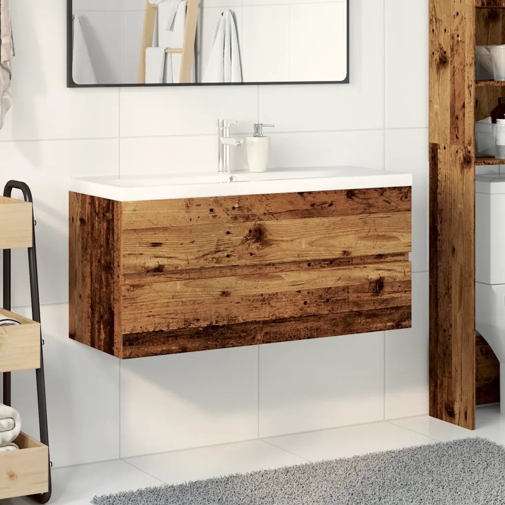 Mobile con Lavabo | Armadio Lavabo Integrato Legno Antico