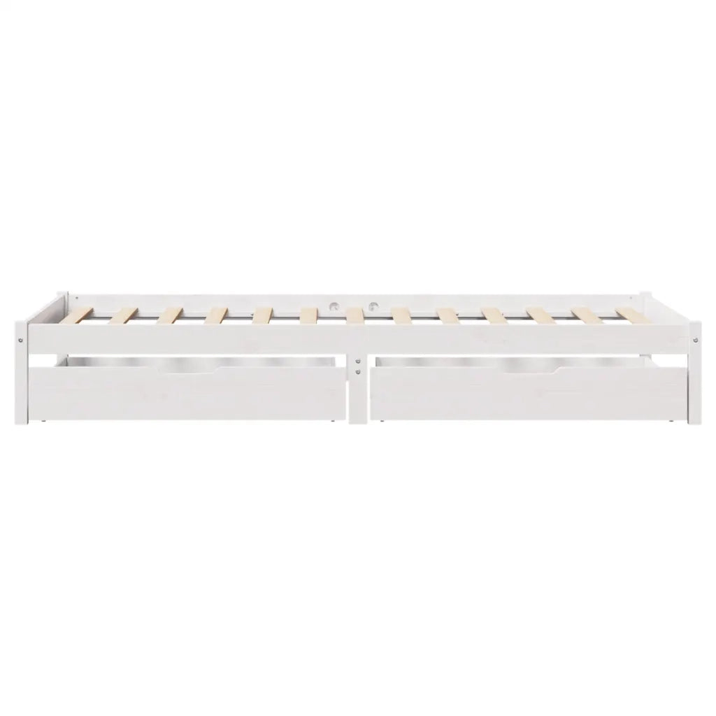 Letto singolo | Letto per adulti | Giroletto senza Materasso Bianco 100x200 cm Legno Massello Pino