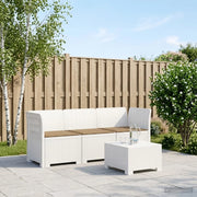 Divano da giardino 3 posti con cuscini in look rattan PP Bianco 3443828