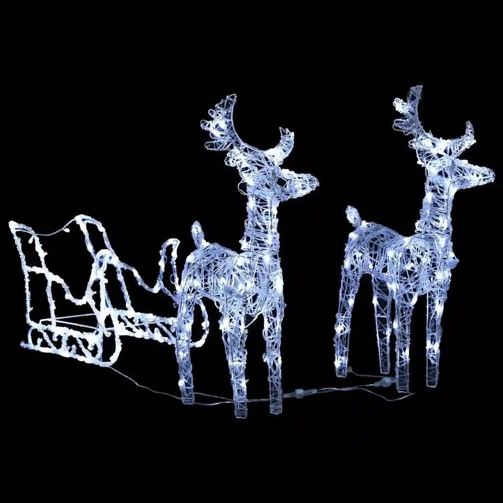 Decorazione Natalizia Renne e Slitta 160 LED 130 cm in Acrilico 289979