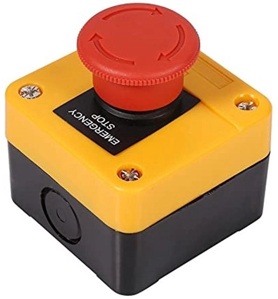 Interruttore Momentaneo - Dispositivo di Arresto Momentaneo - Design Ergonomico - Rosso - Pulsante a Sedile - Adatto per Circuiti Elettrici - 660V 10A