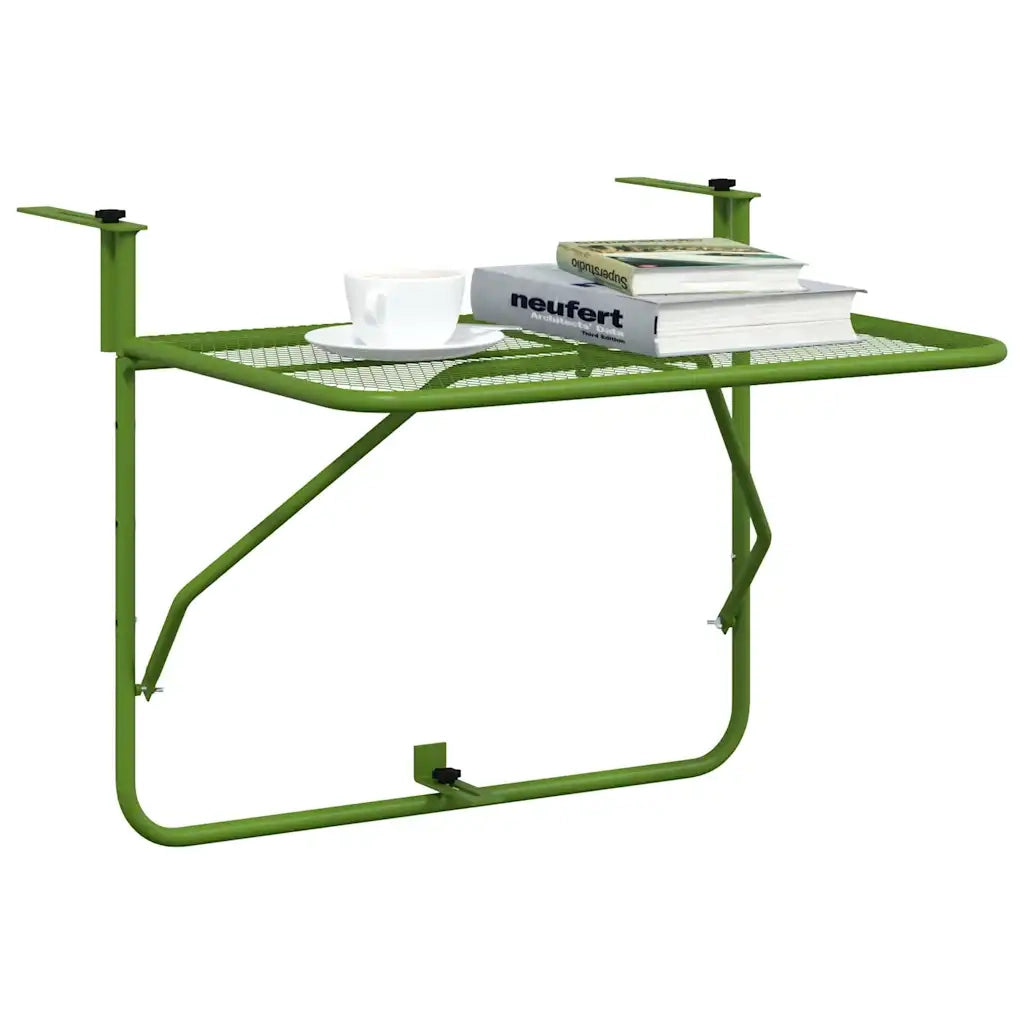 Tavolo da Balcone Verde 60x40 cm in Acciaio 340918