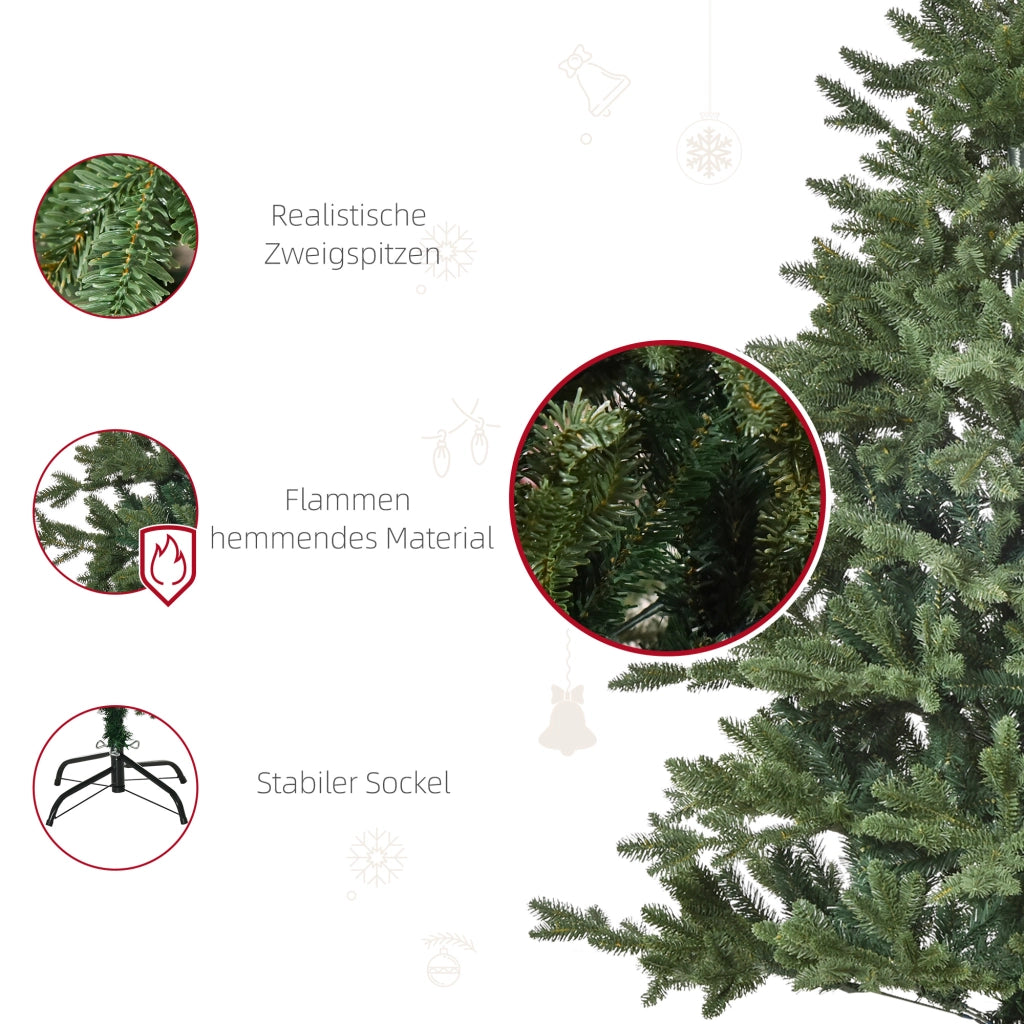 Albero di Natale Artificiale 150 cm ¨C Minimal ¨C 444 Punte, Resistente al Fuoco, Con Base in Metallo