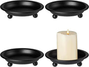 Tavolo per ciliegie - Metallo - Supporto candela - 1 pezzo - Nero - Diametro 10 cm