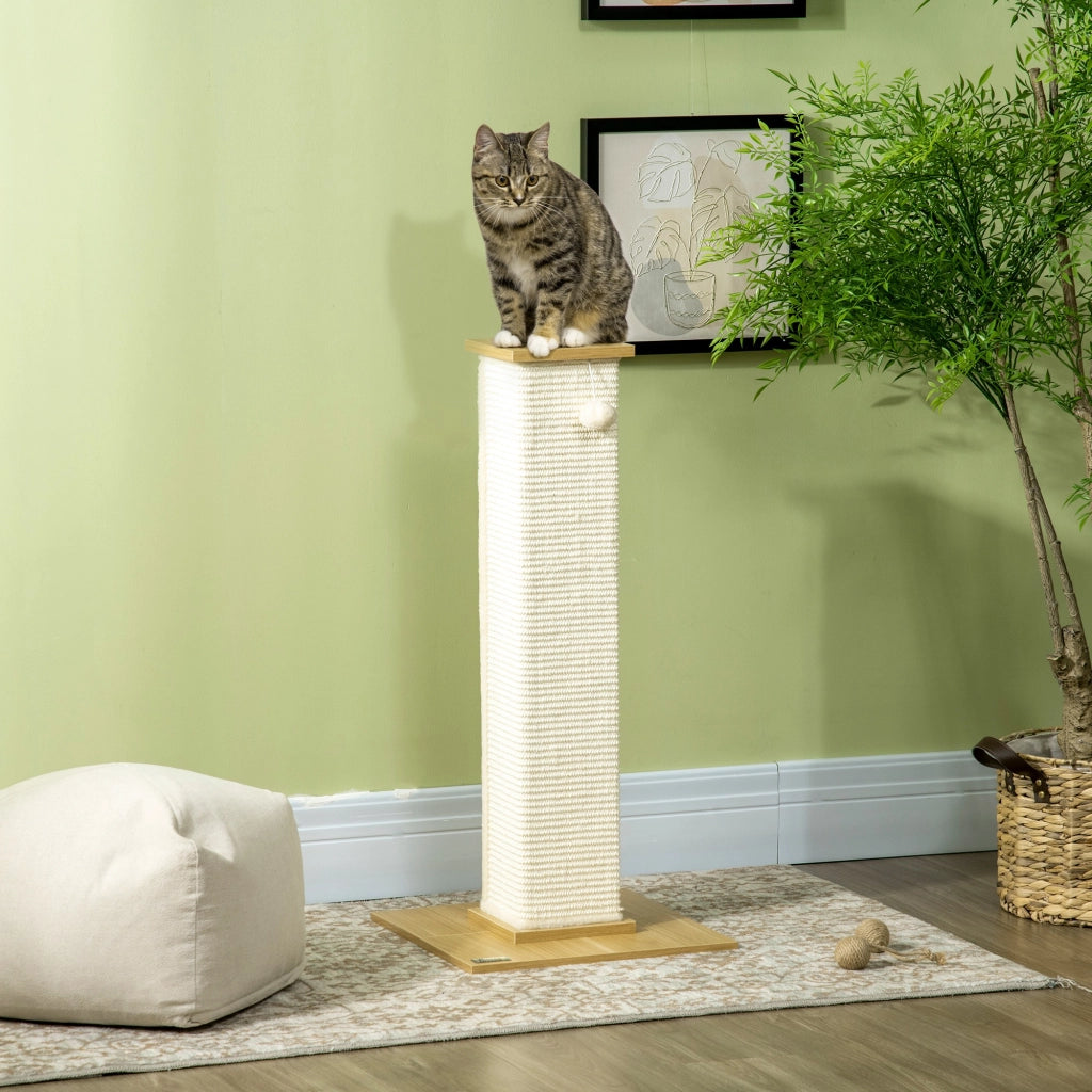 Tiragraffi per gatti ¨C zephmum ¨C 38x38x80 cm, beige e marrone